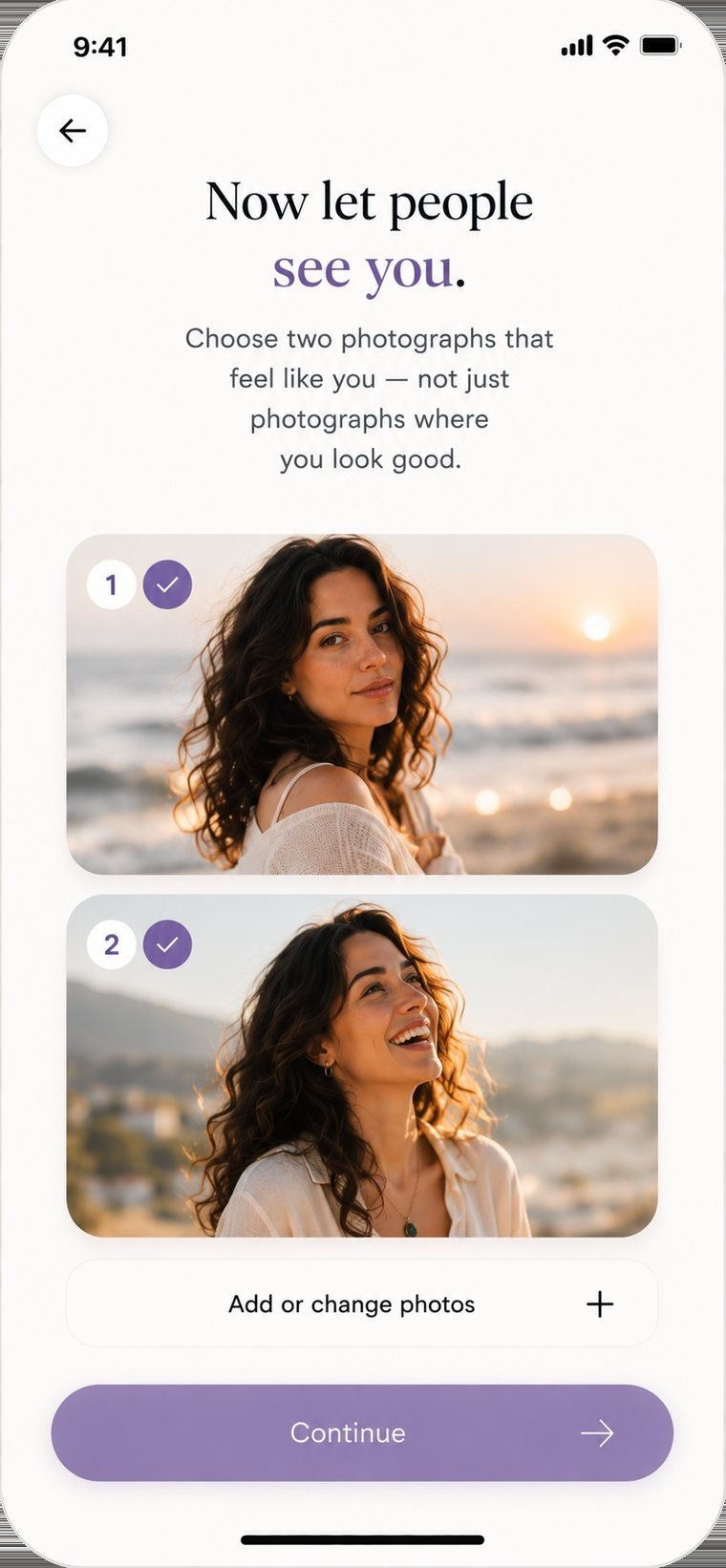 Choosing which photographs to share