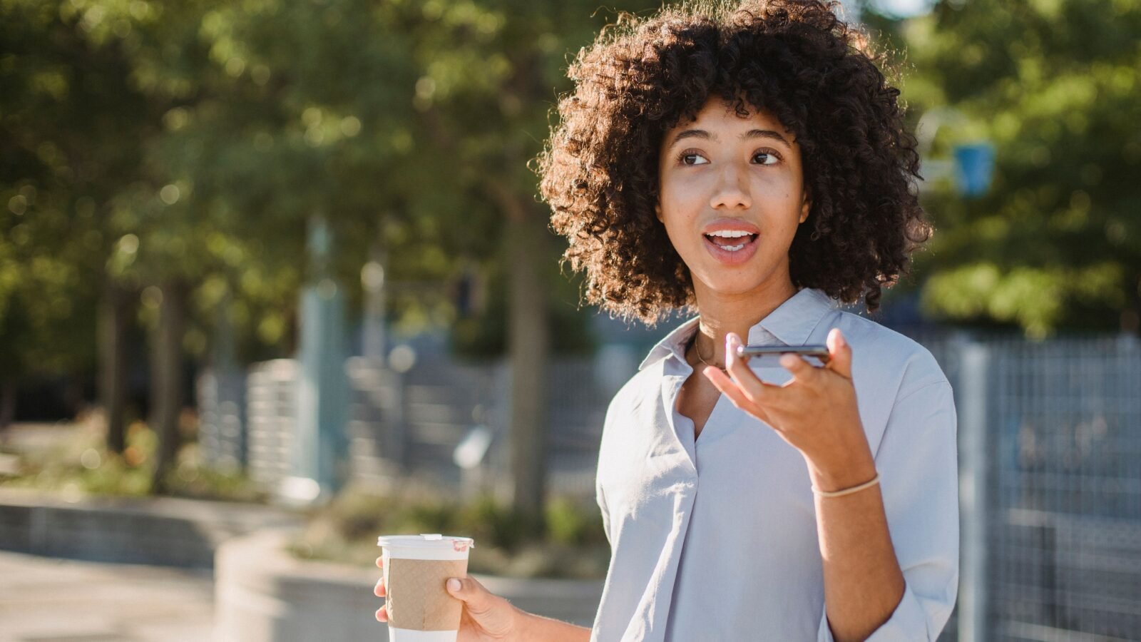 sending a voice note while out walking